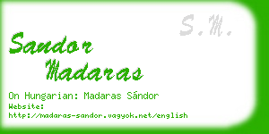 sandor madaras business card