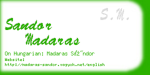 sandor madaras business card